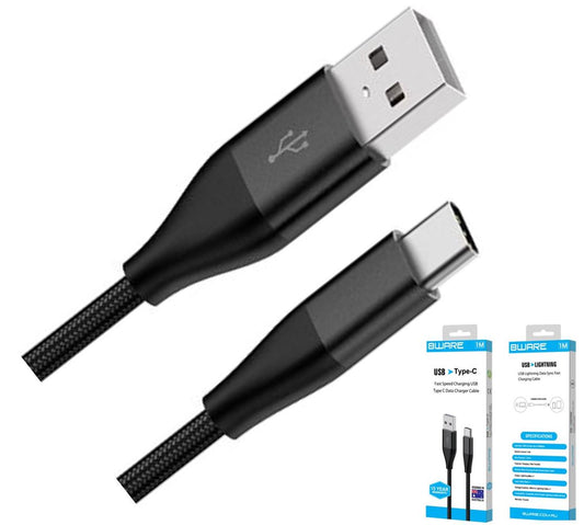 8Ware - Premium 2m Samsung Certified Fast Speed Charging USB-C Type C Data Charger Cable For Samsung Huawei Google LG Iphone13/14 Retail Pack