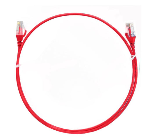 8ware - CAT6 Ultra Thin Slim Cable Red Colour Premium RJ45 Ethernet Network LAN UTP Patch Cord 26AWG for Data