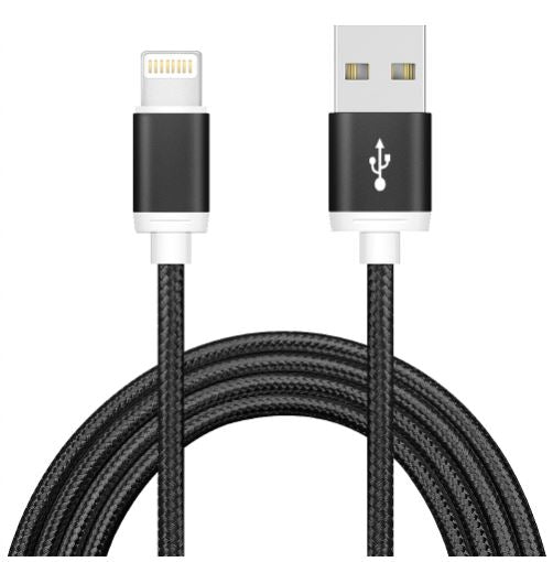 Astrotek - USB Lightning Data Sync Charger Black Cable for iPhone 7S 7 Plus 6S 6 Plus 5 5S iPad Air Mini iPod