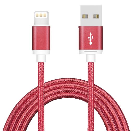 Astrotek - USB Lightning Data Sync Charger Red Cable for iPhone 7S 7 Plus 6S 6 Plus 5 5S iPad Air Mini iPod